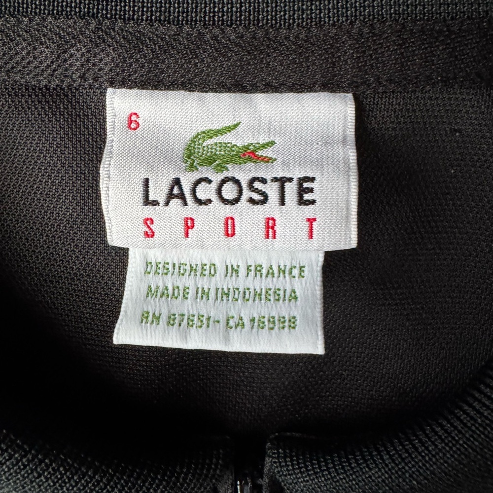 NWOT Lacoste Men's Black 1/4 zipper Polo Shirt Sz XL (USA) Sz 6 (French) Izod - Picture 2 of 5